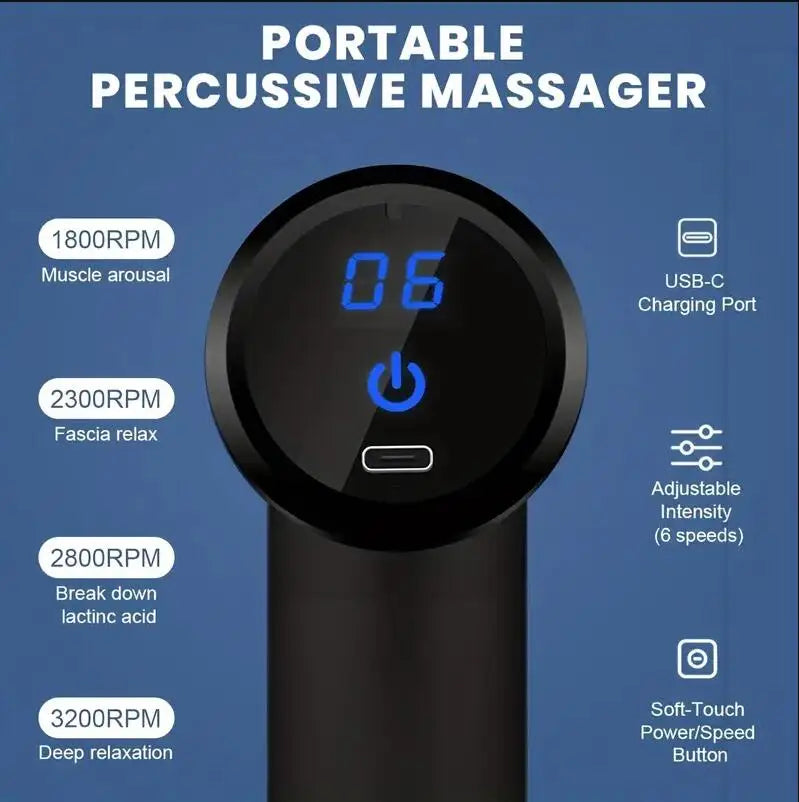 Mini Muscle Massage Gun for Athletes – Portable Deep Tissue Handheld Percussion Massager for Back, Neck, and Legs