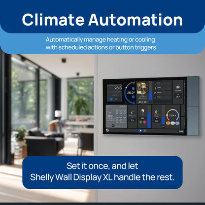 Shelly XL Smart Home Control Panel with 10.1" Touch Display & 4 Button Relay Switching for Home Automation Enthusiasts