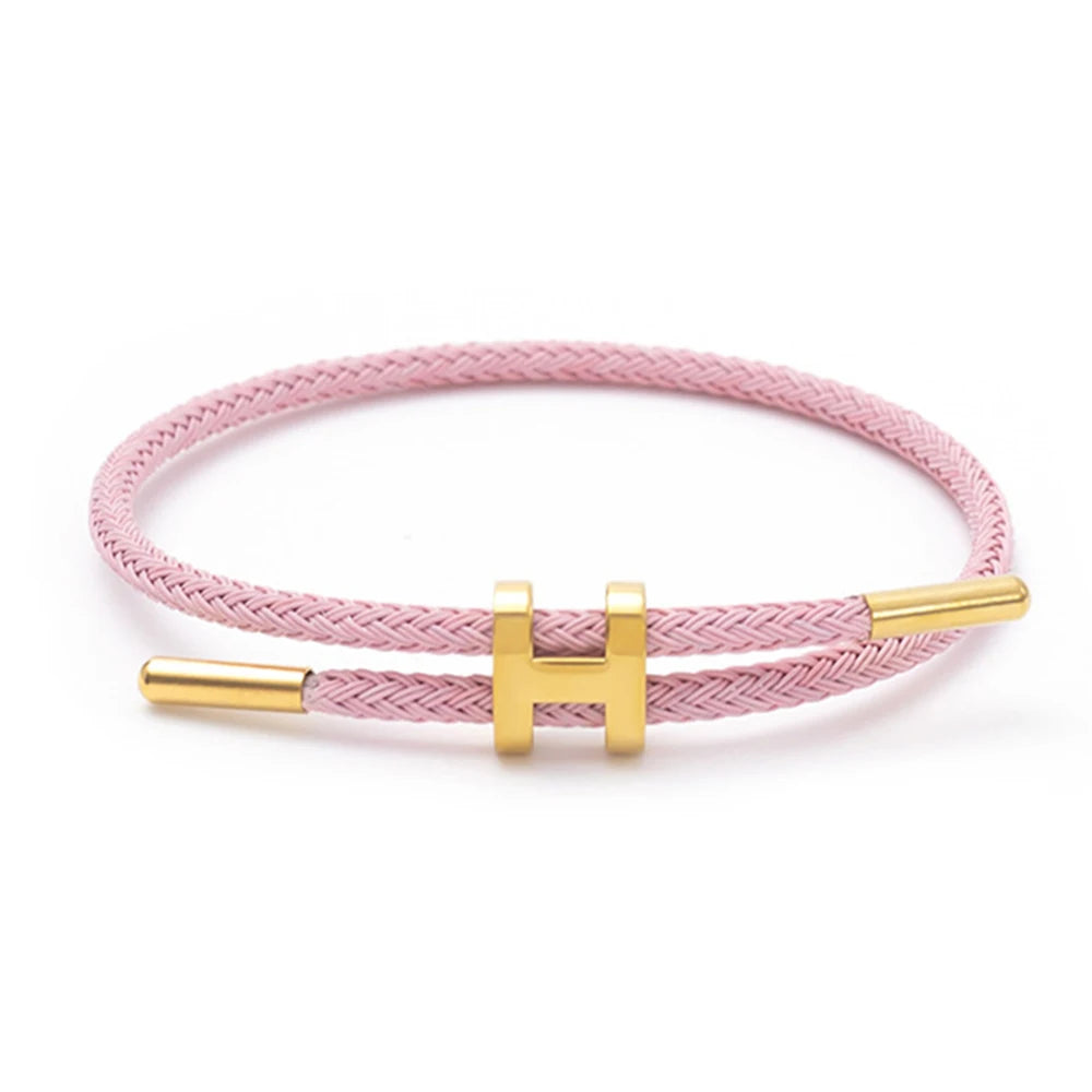 Luxury Waterproof Adjustable Wire Rope Bracelet for Couples - Stainless Steel Bangle Jewelry for Men & Women