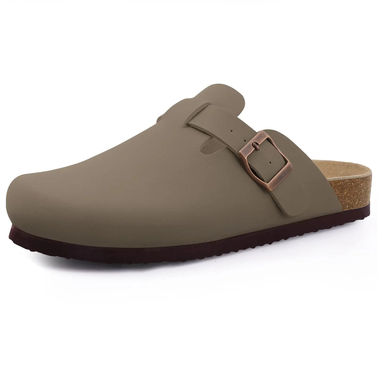 Comwarm Women's Suede Mules Slippers - Arch Support Clogs with Cork Insole for Beach, Outdoor, & Home Use