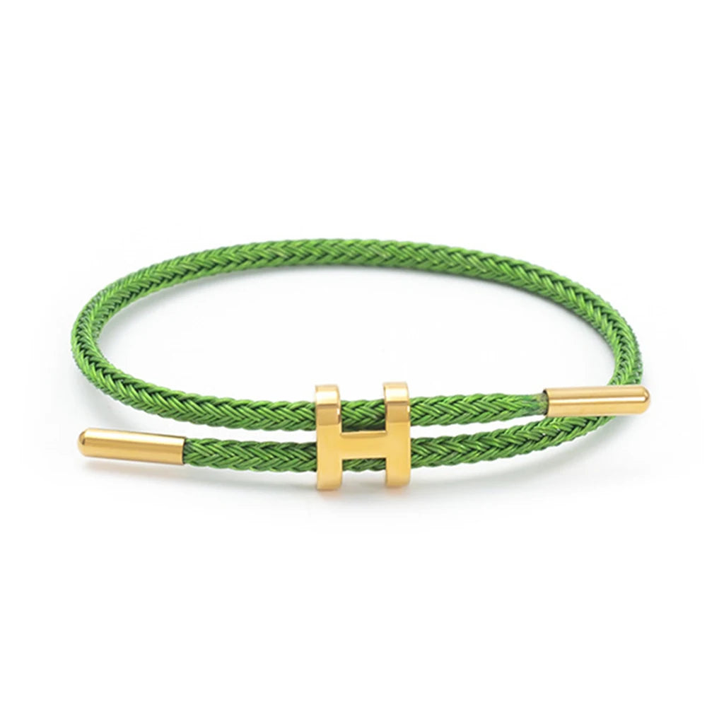 Luxury Waterproof Adjustable Wire Rope Bracelet for Couples - Stainless Steel Bangle Jewelry for Men & Women