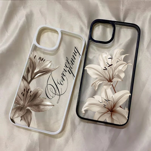 BrandName Shockproof iPhone Case - Vintage Floral Design for iPhone 16/17 Pro Max, 15, 14, 13, 12, 11, SE, 7, 8 Plus