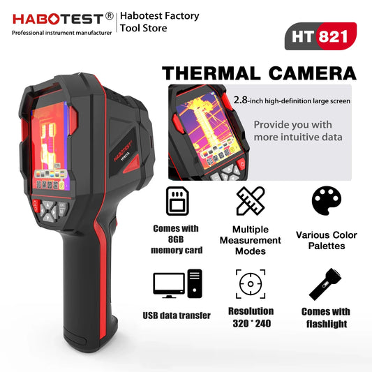 HABOTEST HT821A Handheld Thermal Imaging Camera for Professionals -20℃ to 550℃, Waterproof, Dustproof, Anti-Drop