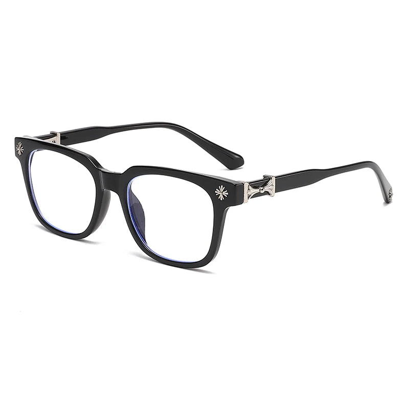 Classic Square Anti-Blue Light Glasses for Men and Women - Unisex Black & Transparent Frames for Computer Use