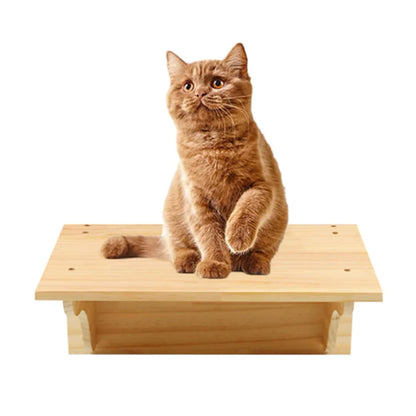 Wall-Mounted Cat Tree with Scratching Post, Jumping Platform, and Hammock for Cats