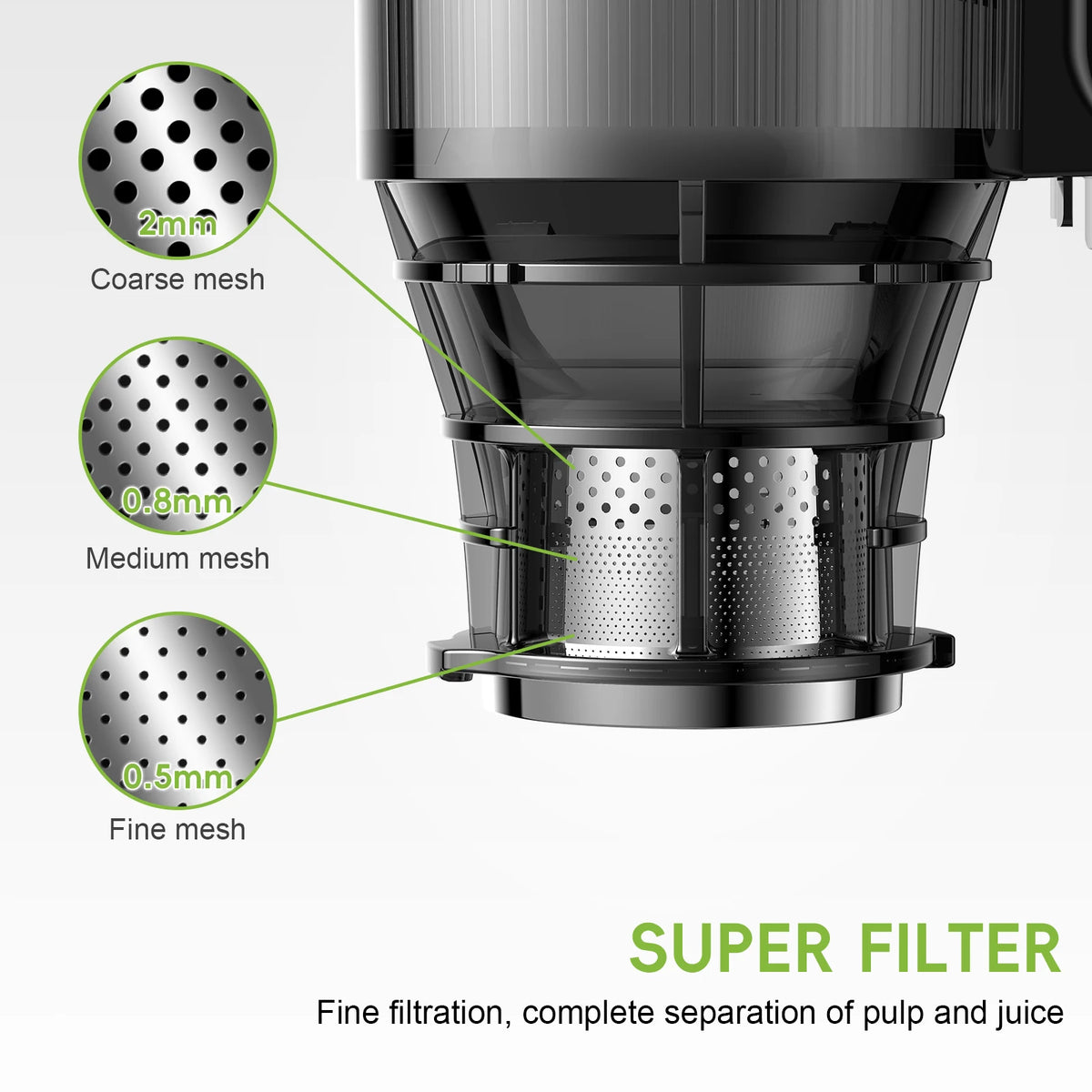 BioloMix Cold Press Juicer for Whole Fruits & Vegetables, 130mm Feed Chute, High Juice Yield, BPA-Free Slow Masticating