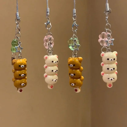 Cute Bear Keychain Charm for Kawaii Lovers - Ideal Accessory for Keys, Schoolbags, iPhone 17 Pro Max, AirPods, and Y2K Style
