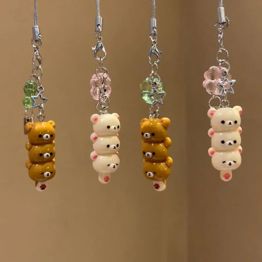 Cute Bear Keychain Charm for Kawaii Lovers - Ideal Accessory for Keys, Schoolbags, iPhone 17 Pro Max, AirPods, and Y2K Style