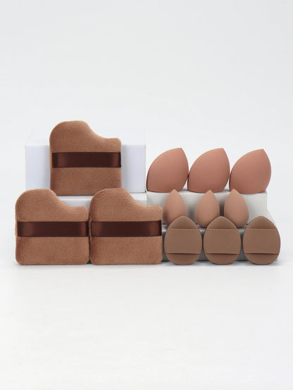 12-Piece Versatile Makeup Sponge Set for Flawless Application: 3 Loose Powder Puffs, 3 Mini Air Cushion Puffs, 3 Beauty Eggs
