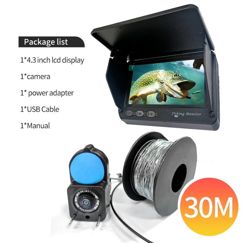 Portable 1080P Fish Depth Finder with 4.3" LCD Screen & Night Vision - Ideal for Anglers Seeking Underwater Insights