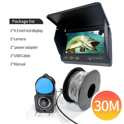 Portable 1080P Fish Depth Finder with 4.3" LCD Screen & Night Vision - Ideal for Anglers Seeking Underwater Insights