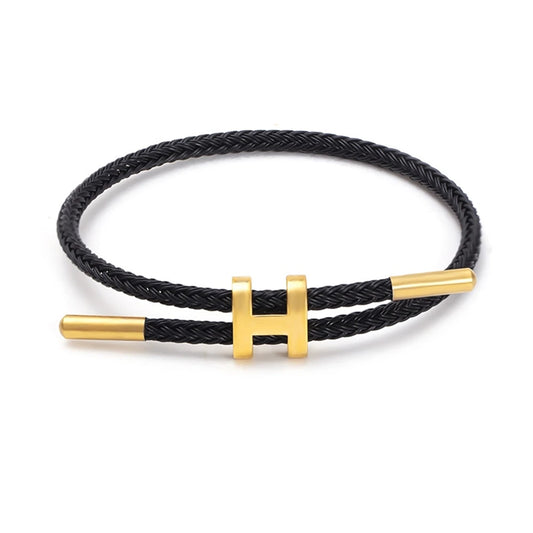 Luxury Waterproof Adjustable Wire Rope Bracelet for Couples - Stainless Steel Bangle Jewelry for Men & Women