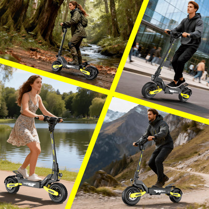 EOEOTWO 1200W Off-Road Electric Scooter for Adults - 30MPH, 48V, 11" Tubeless Tires, Foldable & Long Range