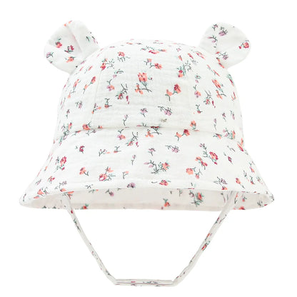 Muslin Cotton Baby Bucket Hat - Sun Protection for Kids 3-12M Boys & Girls Panama Cap