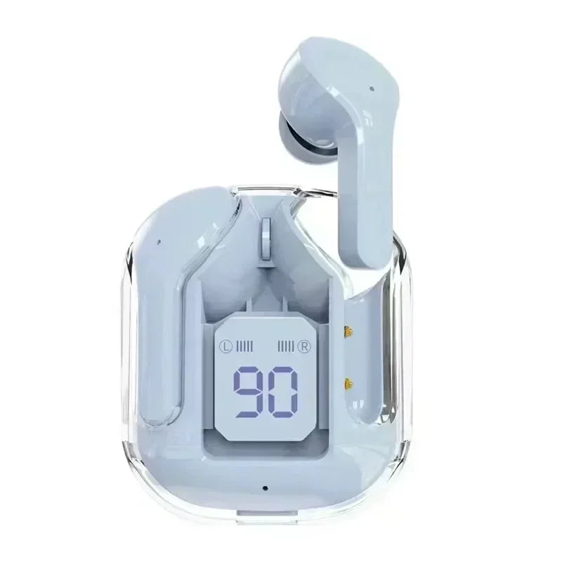 T2 TWS Bluetooth Earbuds with Digital Display - Transparent ENC Headphones for Smartphones, Stereo Sound