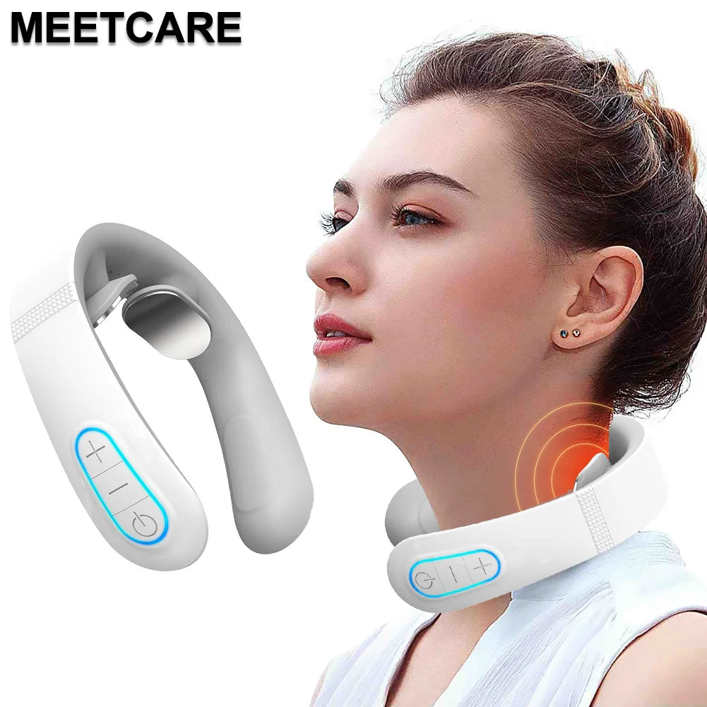 Pulse Neck Massager for Cervical Pain Relief – Smart Electric EMS TENS Therapy for Muscle Relaxation and Kneading