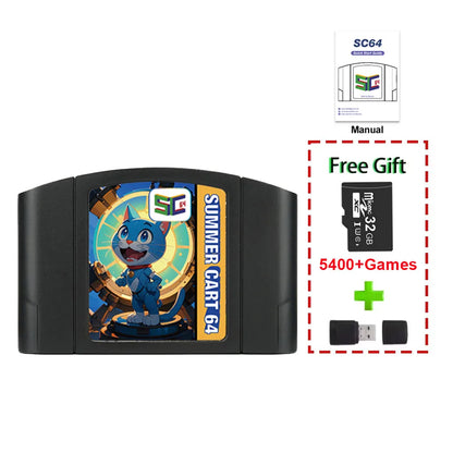 5400-in-1 N64 Game Cartridge with 32GB TF Card - No Region Restrictions for Nintendo 64 Retro Gaming