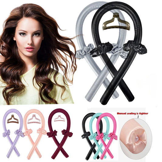 Heatless Silk Curling Rod Headband for Effortless Curls - Ideal for Sleepovers, Travel & Lazy Hair Days