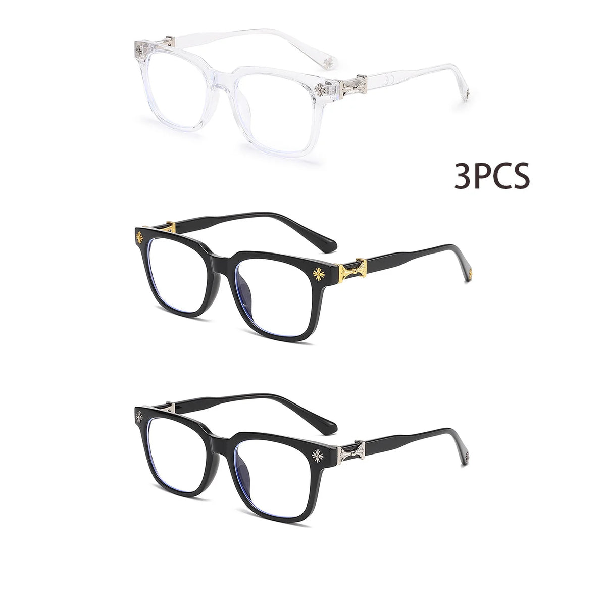 Classic Square Anti-Blue Light Glasses for Men and Women - Unisex Black & Transparent Frames for Computer Use