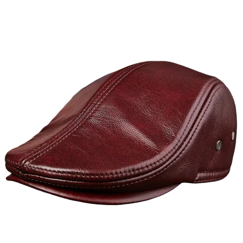 2025 Genuine Leather Beret Hat for Men - Stylish Winter Cap, Warm & Windproof, Vintage Peaked Driver Hat Gift
