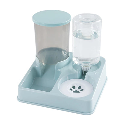 Automatic Cat Feeder & Water Dispenser Set - 2-in-1 Tilted Gravity Feeder for Cats & Dogs
