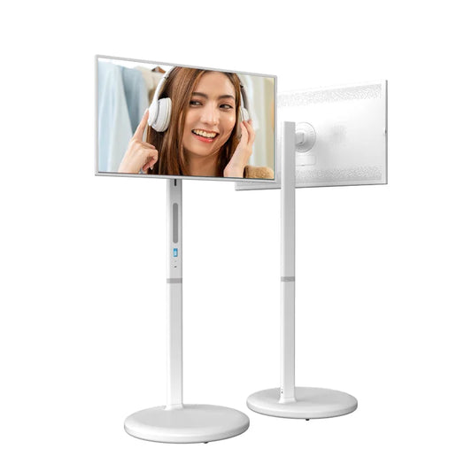 32-Inch Android 12 Smart Touchscreen TV for Home or Office with 128GB Storage, Built-in Battery, USB, HDMI, and Moveable Stand