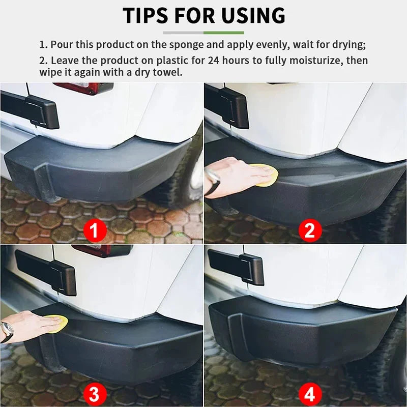 Car Plastic Restorer for Auto Enthusiasts - Back to Black Gloss Renovator & Longlasting Coat for Plastic & Leather