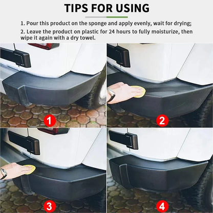 Car Plastic Restorer for Auto Enthusiasts - Back to Black Gloss Renovator & Longlasting Coat for Plastic & Leather