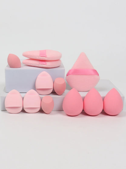 12-Piece Versatile Makeup Sponge Set for Flawless Application: 3 Loose Powder Puffs, 3 Mini Air Cushion Puffs, 3 Beauty Eggs