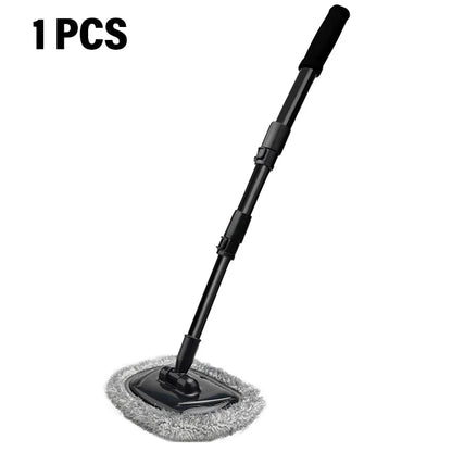 New Telescoping Car Wash Mop with Retractable Long Handle and Bent Bar – Ultimate Cleaning Tool for Car Enthusiasts